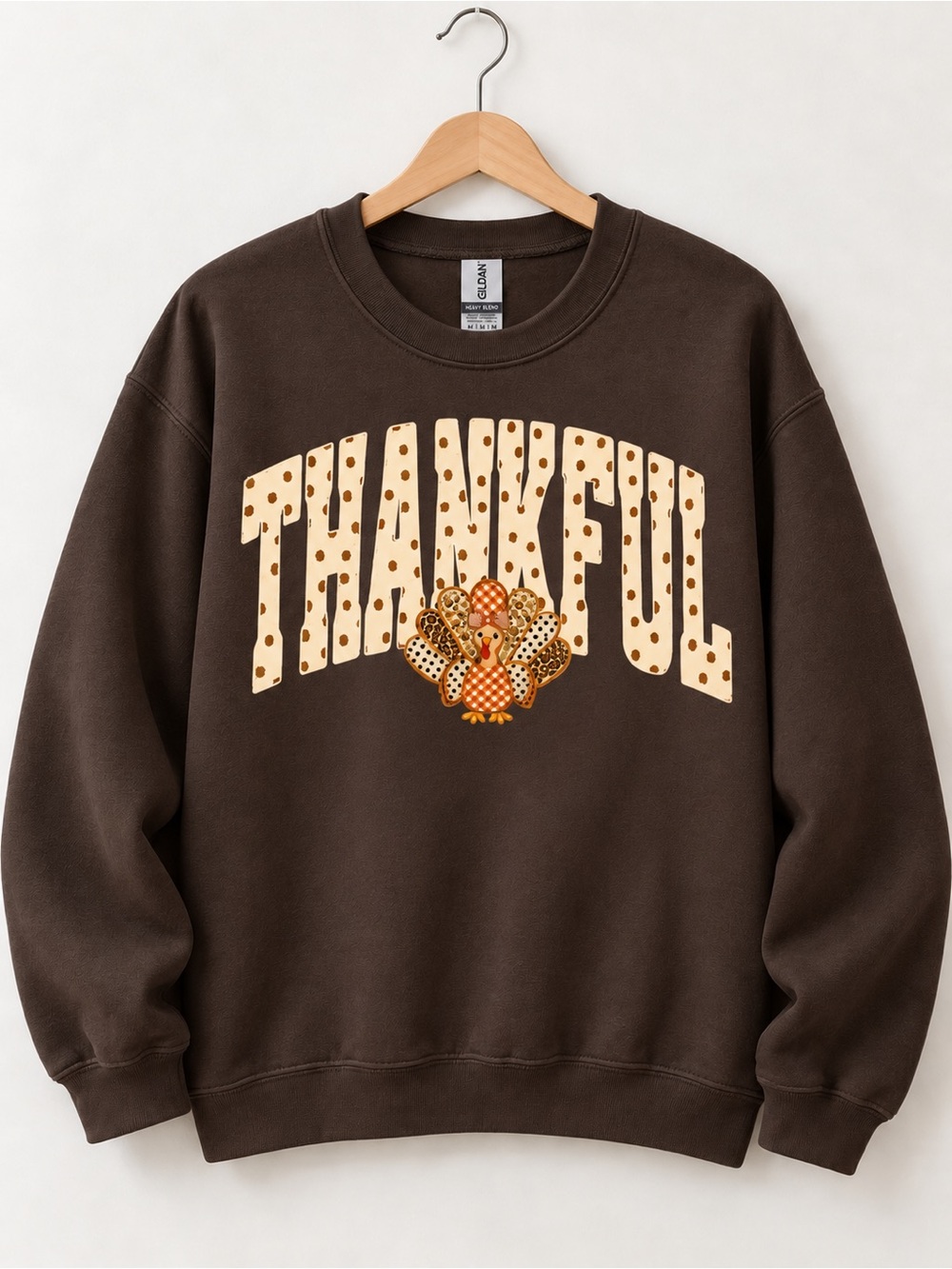 Thankful Turkey Graphic Unisex Sweatshirt Cute Fall Turkey Crewneck